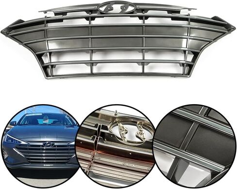 شبكة المصد الأمامي G-PLUS متوافقة مع Hyundai Elantra 2017 2018 Chrome & Black Grill Trim in Kuwait
