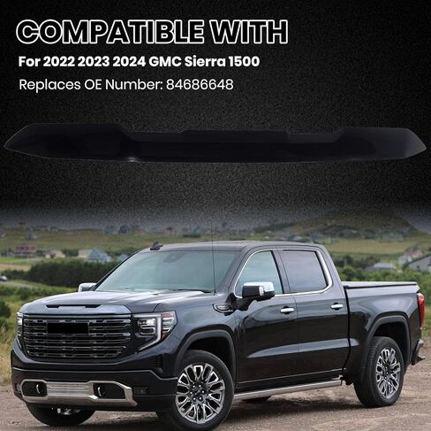 أغطية الشبكة الأمامية العلوية متوافقة مع 2022 2023 2024 GMC Sierra 1500 ملحقات السيارة الأمامية المطلية باللون الأسود اللامع in Kuwait