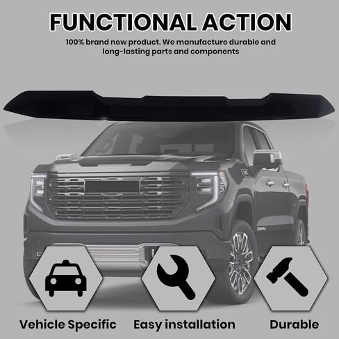 أغطية الشبكة الأمامية العلوية متوافقة مع 2022 2023 2024 GMC Sierra 1500 ملحقات السيارة الأمامية المطلية باللون الأسود اللامع in Kuwait