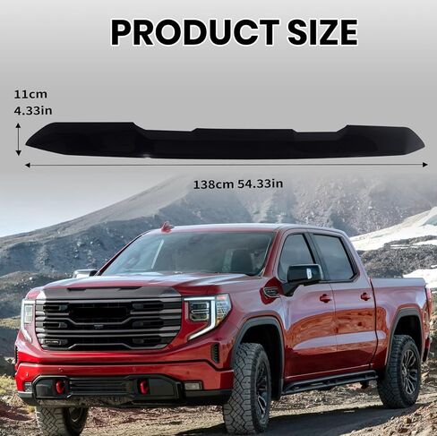 أغطية الشبكة الأمامية العلوية متوافقة مع 2022 2023 2024 GMC Sierra 1500 ملحقات السيارة الأمامية المطلية باللون الأسود اللامع in Kuwait
