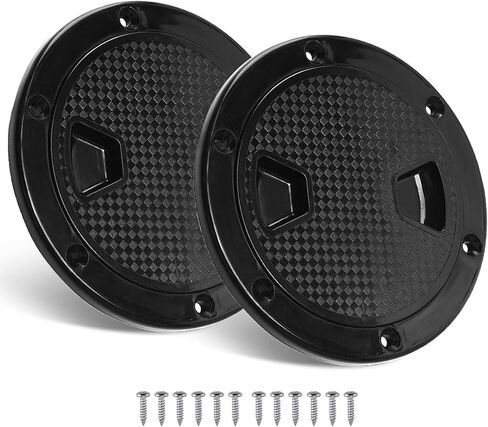 Amarine Made 2 Pack of Boat Round Non Slip Inspection Hatch,Detachable Cover and Pre-drilled Holes in Deck Plate Easily to Install (6" White) in Saudi Arabia