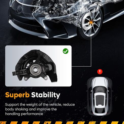 مجموعة محور تحمل عجلة القيادة الأمامية اليمنى لسيارة Toyota Camry XLE 2004-2006 3.0L، لسيارة Camry SE 2004-2006 3.3L، لقاعدة Lexus ES330 2004-2006 3.3L، جانب الركاب، 686-272، 686272 in Kuwait