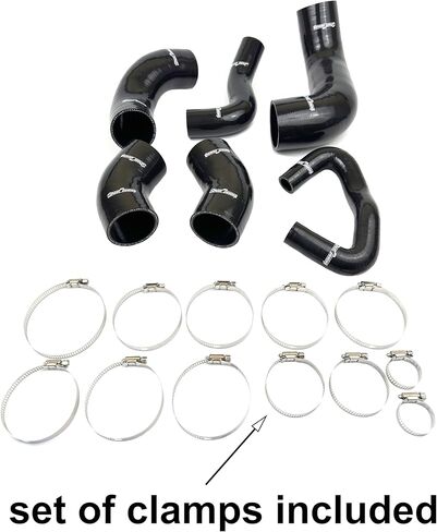 Silicone Intercooler Hose Kit designed for 2001-2006 Mitsubishi Lancer Evolution EVO 7/8/9 CT9A 4G63, Black in Saudi Arabia