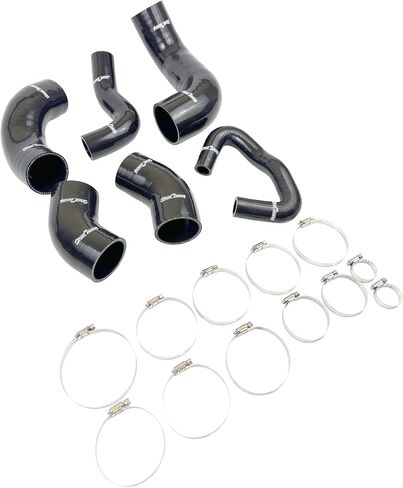 Silicone Intercooler Hose Kit designed for 2001-2006 Mitsubishi Lancer Evolution EVO 7/8/9 CT9A 4G63, Black in Saudi Arabia