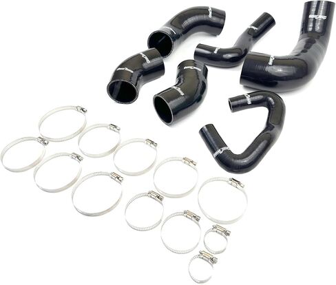 Silicone Intercooler Hose Kit designed for 2001-2006 Mitsubishi Lancer Evolution EVO 7/8/9 CT9A 4G63, Black in Saudi Arabia