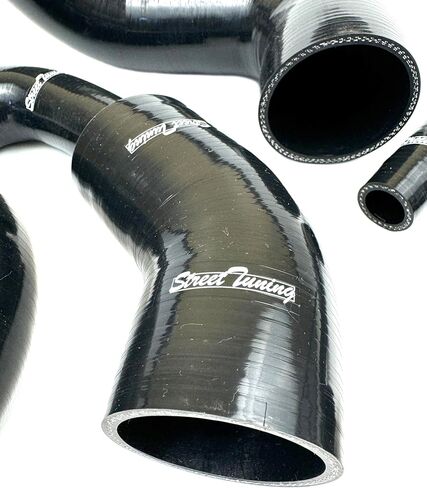Silicone Intercooler Hose Kit designed for 2001-2006 Mitsubishi Lancer Evolution EVO 7/8/9 CT9A 4G63, Black in Saudi Arabia