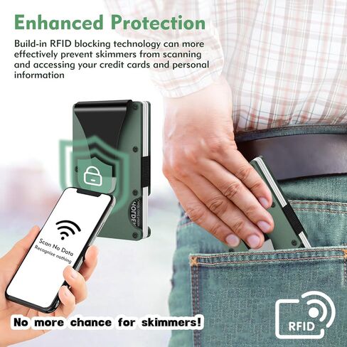 Minimalist Wallet for Men with Aluminum Money Clip Wallet, Slim Credit Card Holder for RFID Blocking, Mens Minimalist Metal Wallets for Men & Women Slim Anti-scratch (black) in Saudi Arabia