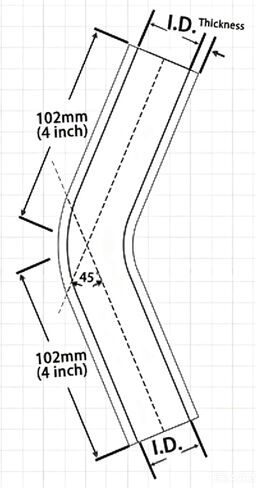 2.5 "ID 45 درجة الكوع silionce خرطوم مقوى ، 4 طبقات توربو / مبرد داخلي / أنابيب السحب الصناعية الهيدروليكية in Kuwait