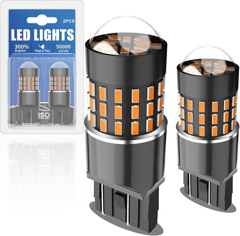 Front Turn Signal Bulb for Nissan Rogue (2014 2015 2016 2017 2018 2019 2020 2021 2022 2023) 7443 LED Bulbs, 300% Brighter, Amber Yellow, 7444 Replacement, CANBUS Ready, 4000LM, Pack of 2 in Saudi Arabia