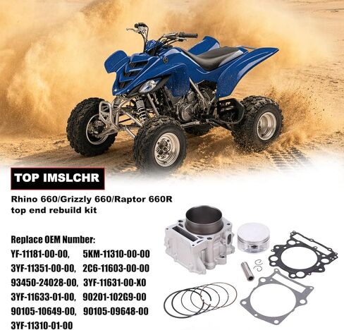 102mm Cylinder Piston Gasket Kit Compatible with Yamaha Raptor 660R 2001-2005 686cc in Kuwait