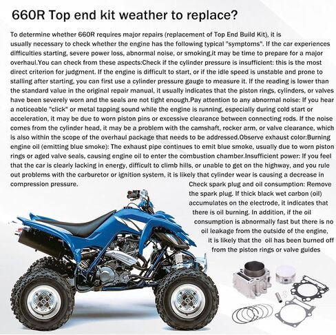 102mm Cylinder Piston Gasket Kit Compatible with Yamaha Raptor 660R 2001-2005 686cc in Kuwait
