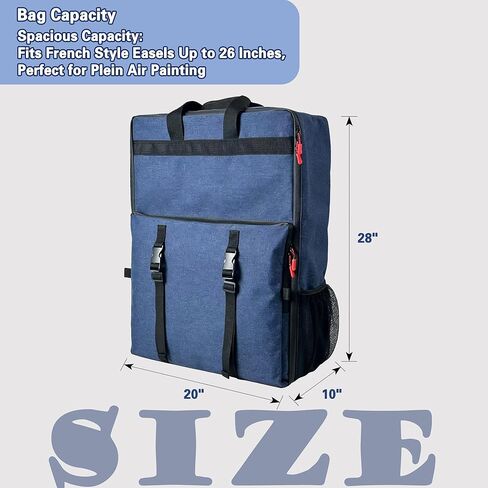 French Easel Backpack for Plein Air Painting, Comfortable Carrying Bag for Wooden Field Easels, Outdoor Artist Travel Backpack with Stabilizing Straps & Water-Resistant Bottom（only Backpack） in Saudi Arabia