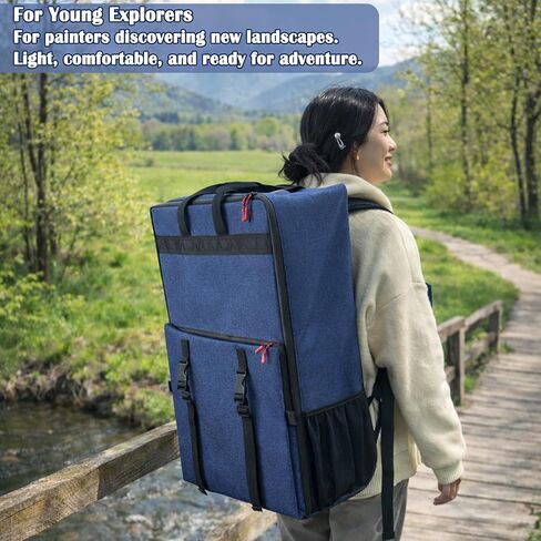 French Easel Backpack for Plein Air Painting, Comfortable Carrying Bag for Wooden Field Easels, Outdoor Artist Travel Backpack with Stabilizing Straps & Water-Resistant Bottom（only Backpack） in Saudi Arabia