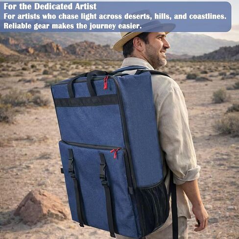 French Easel Backpack for Plein Air Painting, Comfortable Carrying Bag for Wooden Field Easels, Outdoor Artist Travel Backpack with Stabilizing Straps & Water-Resistant Bottom（only Backpack） in Saudi Arabia