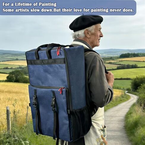 French Easel Backpack for Plein Air Painting, Comfortable Carrying Bag for Wooden Field Easels, Outdoor Artist Travel Backpack with Stabilizing Straps & Water-Resistant Bottom（only Backpack） in Saudi Arabia