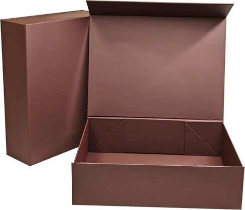 GREDNA 2 Pack 12.2x9.25x3.35 علب الهدايا المغناطيسية، صندوق هدايا بني مع غطاء للهدايا، صندوق اقتراح العريس، الزفاف، عيد الميلاد، الهالوين، تغليف هدايا عيد الميلاد in Kuwait