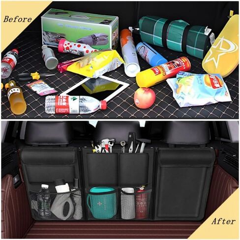 Car Trunk Organizer, Detachable Car Backseat Hanging Organizer with 7 Large Storage Pockets, Collapsible Back Seat Organizer Car Interior Accessories for SUV, Van, Jeep in Saudi Arabia