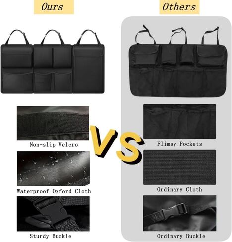 Car Trunk Organizer, Detachable Car Backseat Hanging Organizer with 7 Large Storage Pockets, Collapsible Back Seat Organizer Car Interior Accessories for SUV, Van, Jeep in Saudi Arabia