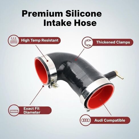 Silicone Turbo Intake Pipe Fit for Audi A4 allroad quattro 2010-2016 / A4 S4 2013-2015 / A4L 2009-2016 / A5 S5 2012-2016, 2.0 1.8 Tfsi 06H129629F in Saudi Arabia