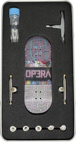 LEEFAI 34mm Pro Fingerboard Complete Set Up 34x96mm-Maples Wood Deck UV Printing Graphic 4.0 Finger Skateboard Trucks & 5 Urethane Wheels-Op3ra V3-Floral in Saudi Arabia