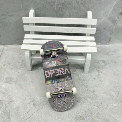 LEEFAI 34mm Pro Fingerboard Complete Set Up 34x96mm-Maples Wood Deck UV Printing Graphic 4.0 Finger Skateboard Trucks & 5 Urethane Wheels-Op3ra V3-Floral in Saudi Arabia