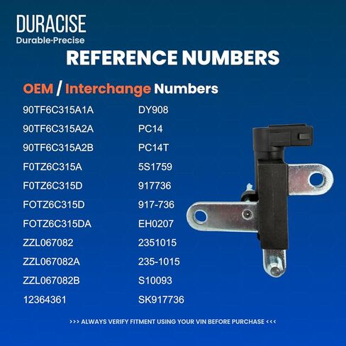 DURACISE Crankshaft Position Sensor Compatible with 1991-1997 Ford Explorer, 1990-1997 Ford Ranger, Aerostar & 1994-2000 Mazda B4000, 1991-1994 Mazda Navajo | 4.0L | OEM #90TF6C315A1A, ZZL067082B in Saudi Arabia