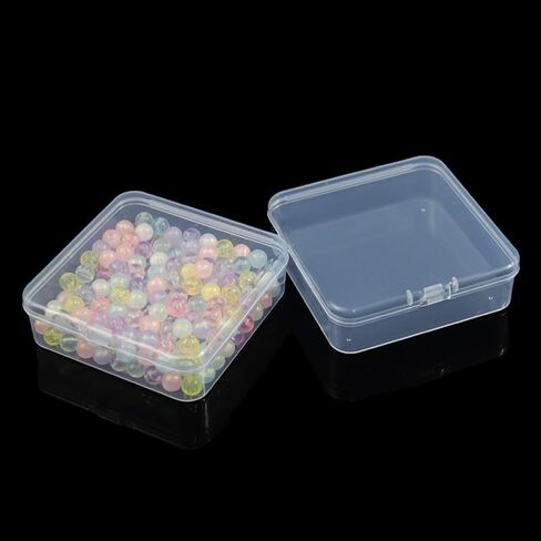 4 Pieces Mini Plastic Storage Containers Box with Lid,Clear Rectangle Box for Collecting Small Items, Beads, Game Pieces, Cards, Crafts Accessories(4.45 x 3.3 x 1.18 Inch) in Saudi Arabia