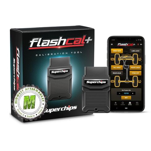 شاشة Superchips Flashcal + أداة المعايرة SC-MOD - تتضمن ملصقًا يحمل العلامة التجارية Midwest Aftermarket in Kuwait