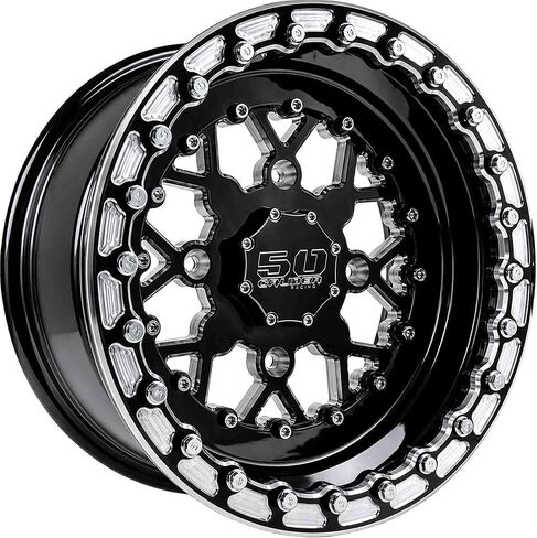 50 Caliber Racing Beadlock Wheel – 4x136.5 / 137mm Bolt Pattern – Compatible with Can-Am Maverick X3, Honda Talon, Kawasaki KRX 1000, Teryx – Black Alloy #502 (4, 15x10, 4x156 Beadlock #502) in Saudi Arabia