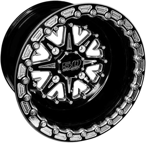 50 Caliber Racing Beadlock Wheel – 4x136.5 / 137mm Bolt Pattern – Compatible with Can-Am Maverick X3, Honda Talon, Kawasaki KRX 1000, Teryx – Black Alloy #502 (4, 15x10, 4x156 Beadlock #502) in Saudi Arabia