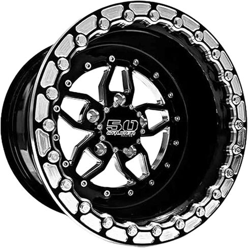 50 Caliber Racing Beadlock Wheel – 4x136.5 / 137mm Bolt Pattern – Compatible with Can-Am Maverick X3, Honda Talon, Kawasaki KRX 1000, Teryx – Black Alloy #502 (4, 15x10, 4x156 Beadlock #502) in Saudi Arabia