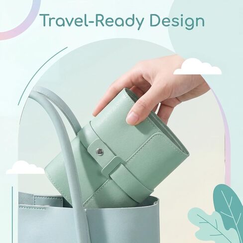 Enamel Pin Display Book Pins Collection Book, Portable PU Leather Trading Folder for Lapel Pins, Compact Enamel Pin Holder Organizer with 4 Pages for Travel (Sage Green) in Saudi Arabia