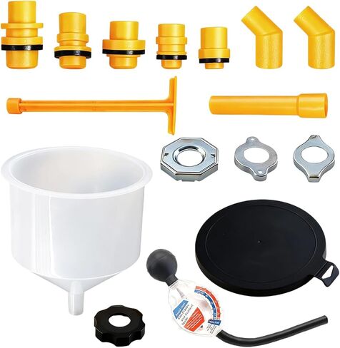 No-Spill Coolant Funnel Kit with Coolants Tester, Spill-Proof Auto Radiator Fill Funnel Kit, Car Fluid & Oil Funnels Flush Tool with Adapters, Vehicle Funnels Bleeder Accessories (15PCS&Tester) in Saudi Arabia
