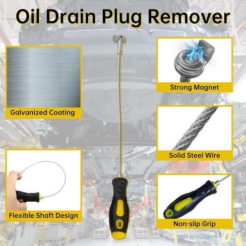 Flexible Funnel Oil Change Tool Set - Reusable Foldable Bendable Spill-Free Flexible Oil Funnels for Automotive Use, Magnetic Oil Drain Plug Removal Tool, Oil Change Tools for Car, Truck, Motorcycle in Saudi Arabia