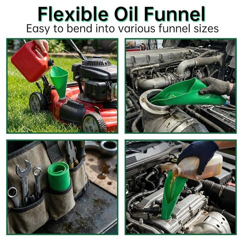 Flexible Funnel Oil Change Tool Set - Reusable Foldable Bendable Spill-Free Flexible Oil Funnels for Automotive Use, Magnetic Oil Drain Plug Removal Tool, Oil Change Tools for Car, Truck, Motorcycle in Saudi Arabia