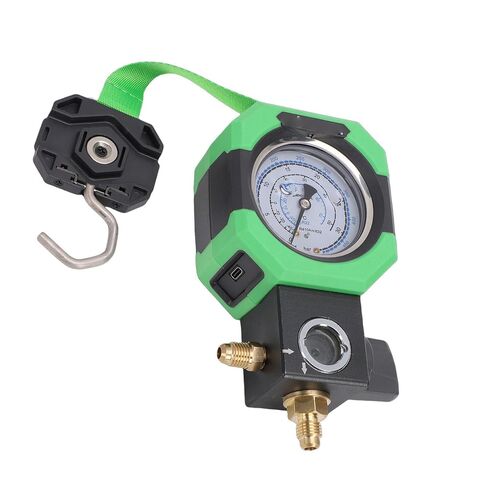 Fafeicy HVAC، أداة شحن بصمام مزدوج مع منفذ USB من النوع C وإضاءة LED، لمبردات R410 R22 R32، نطاق ضغط 0 500 رطل لكل بوصة مربعة، بطارية قابلة لإعادة الشحن 1500 مللي أمبير في الساعة in Kuwait