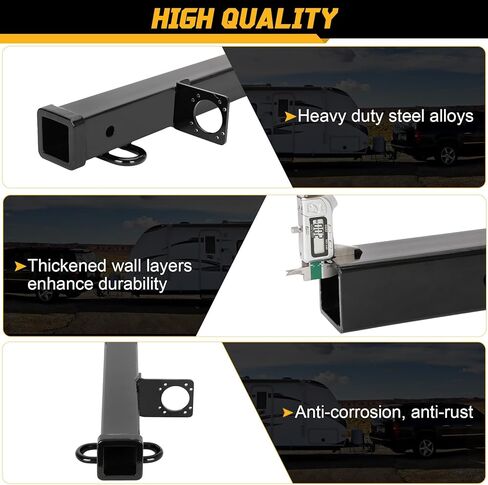 45048 Trailer Hitch Receiver Adapter Reducer, 2-1/2 to 2-Inch Extender, 34-Inch Extension, 4500 lbs Weight Capacity, Trailer Hitch Extender Replacement Part No.45048 - Black in Saudi Arabia