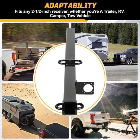 45048 Trailer Hitch Receiver Adapter Reducer, 2-1/2 to 2-Inch Extender, 34-Inch Extension, 4500 lbs Weight Capacity, Trailer Hitch Extender Replacement Part No.45048 - Black in Saudi Arabia