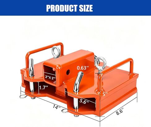 Heavy Duty Forklift Trailer Hitch Attachment, 6500LBS Towing Capacity 2" Receiver, Compatible with Dual Pallet Forks, Fork Mounted Tow Hitch for Warehouse, Construction, Farm & Industrial Use in Saudi Arabia