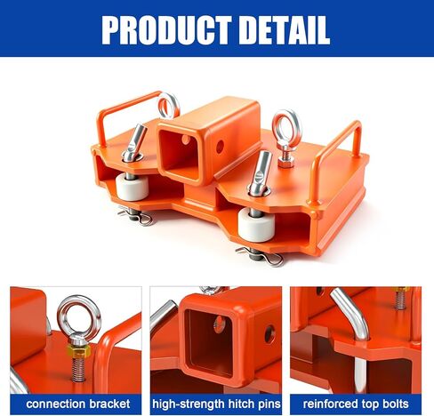 Heavy Duty Forklift Trailer Hitch Attachment, 6500LBS Towing Capacity 2" Receiver, Compatible with Dual Pallet Forks, Fork Mounted Tow Hitch for Warehouse, Construction, Farm & Industrial Use in Saudi Arabia