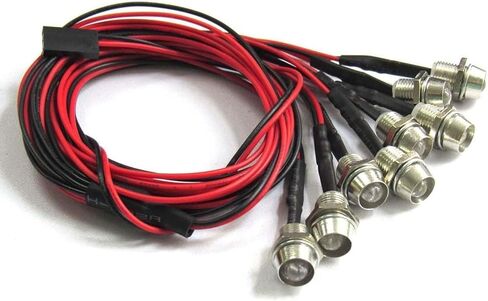 2 حزمة من 8 مصابيح LED للمصابيح الأمامية مجموعة الإضاءة الخلفية متوافقة مع Traxxas HSP Tamiya Redcat RC4WD Axial SCX10 RC Car Truck Tank Crawler، أحمر برتقالي أبيض LED in Kuwait