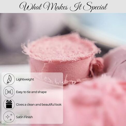 Ivory Handmade Silk Chiffon Ribbon - for Gift Wrapping, Wedding Invitations and Flower Bouquets - DIY Craft for Home Decor and More - 15 Yards (Pack of 3) in Saudi Arabia