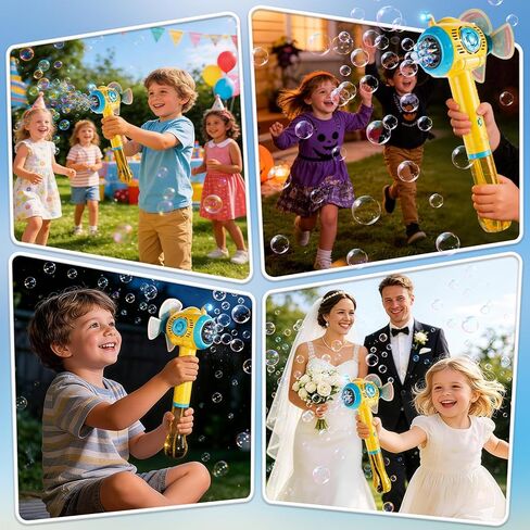 Lucky Doug Bubble Gun، مدفع رشاش فقاعي للأطفال الصغار مع فقاعات غنية، مسدسات فقاعات للأطفال مع تصميم مانع للتسرب 360 درجة، مسدس فقاعات تلقائي للأطفال الصغار في الفناء الخلفي والتخييم في الهواء الطلق in Kuwait