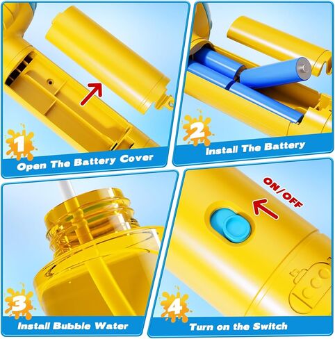 Lucky Doug Bubble Gun، مدفع رشاش فقاعي للأطفال الصغار مع فقاعات غنية، مسدسات فقاعات للأطفال مع تصميم مانع للتسرب 360 درجة، مسدس فقاعات تلقائي للأطفال الصغار في الفناء الخلفي والتخييم في الهواء الطلق in Kuwait