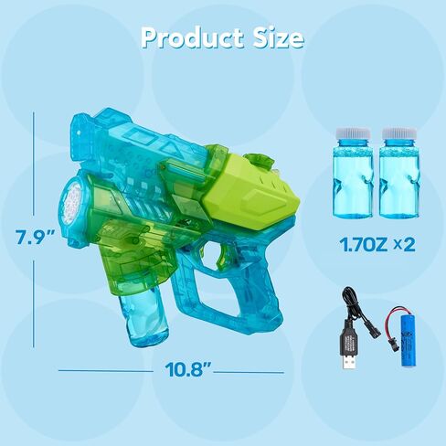 SYNCFUN 2-in-1 Water Gun & Bubble Gun for Kids, Electric Squirt Blaster with 2 Bottles Refill Solution, Senior Assassin Water Gun with Colored Lights for Outdoor Swimming Pool Summer Toys Party Favor in Saudi Arabia