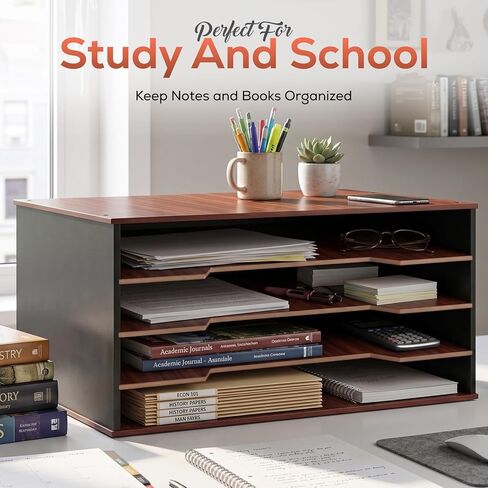 12x18 Construction Paper Organizer, 4-Tier Wooden Flat File for 11x17, A3 & Tabloid Sheets | Durable wood Desk Paper Storage for Classroom, Office & Art Studio in Saudi Arabia