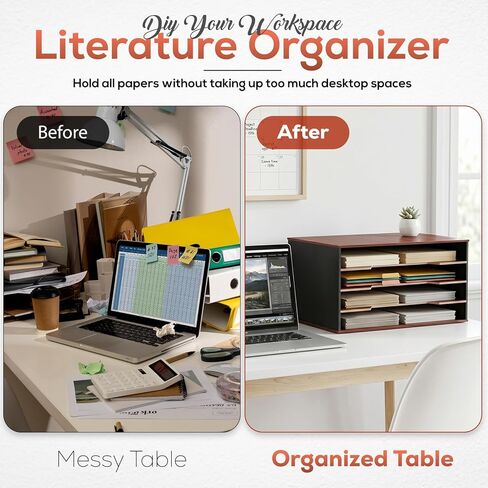 12x18 Construction Paper Organizer, 4-Tier Wooden Flat File for 11x17, A3 & Tabloid Sheets | Durable wood Desk Paper Storage for Classroom, Office & Art Studio in Saudi Arabia