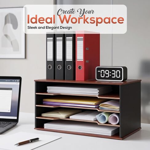 12x18 Construction Paper Organizer, 4-Tier Wooden Flat File for 11x17, A3 & Tabloid Sheets | Durable wood Desk Paper Storage for Classroom, Office & Art Studio in Saudi Arabia