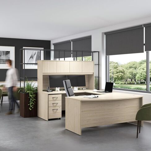 خزانة مكتب Bush Business Furniture Studio C 72W باللون الدردار الطبيعي، مساحة تخزين للمنزل أو المكتب الاحترافي in Kuwait