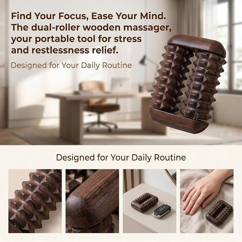 Wood Little Ouchies Dual Roller Fidget Toy, Wood Hand Massager, Portable Stress and Anxiety Relief Tool for Adults in Saudi Arabia